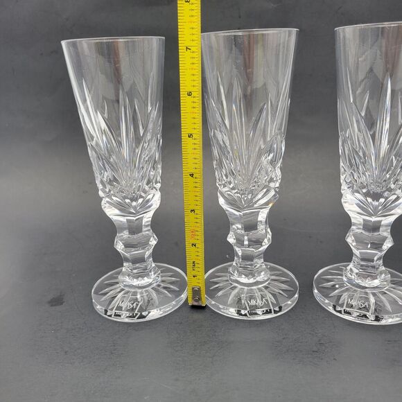 Set Of 3 Vtg Mikasa Crystal EMPEROR Water/Wine Goblet Stems Discontinued Rare main image 1